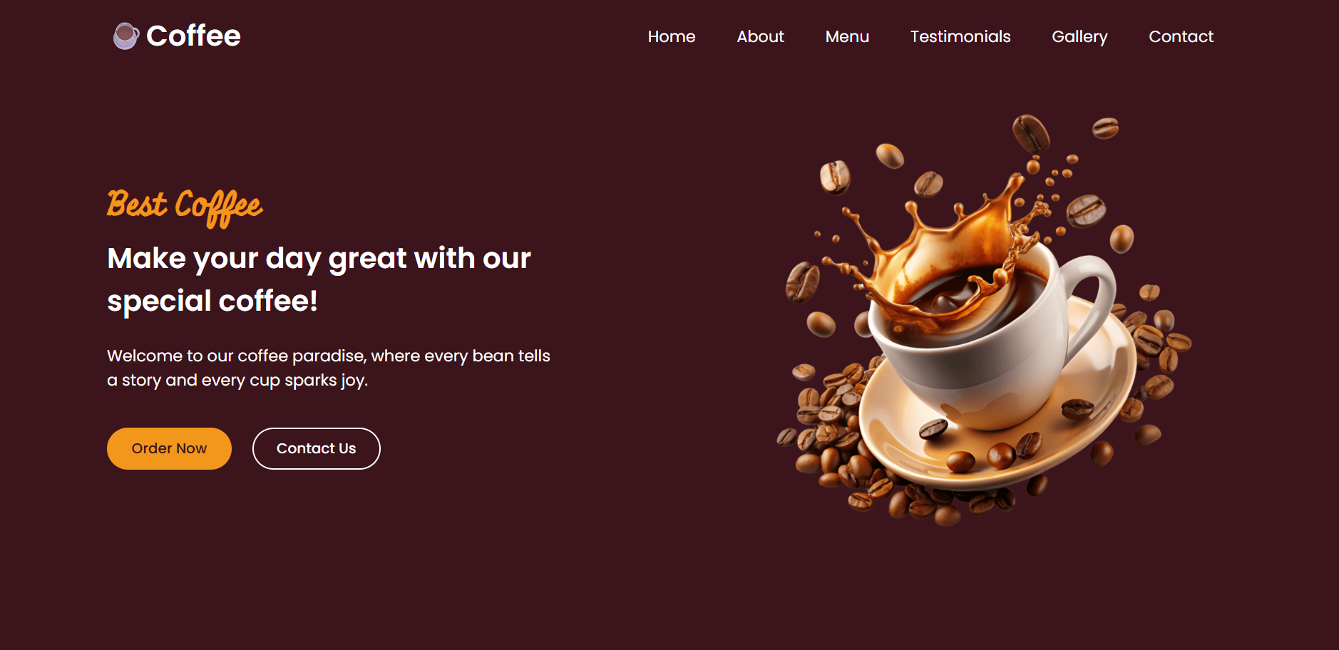 Coffee Website Screenshot