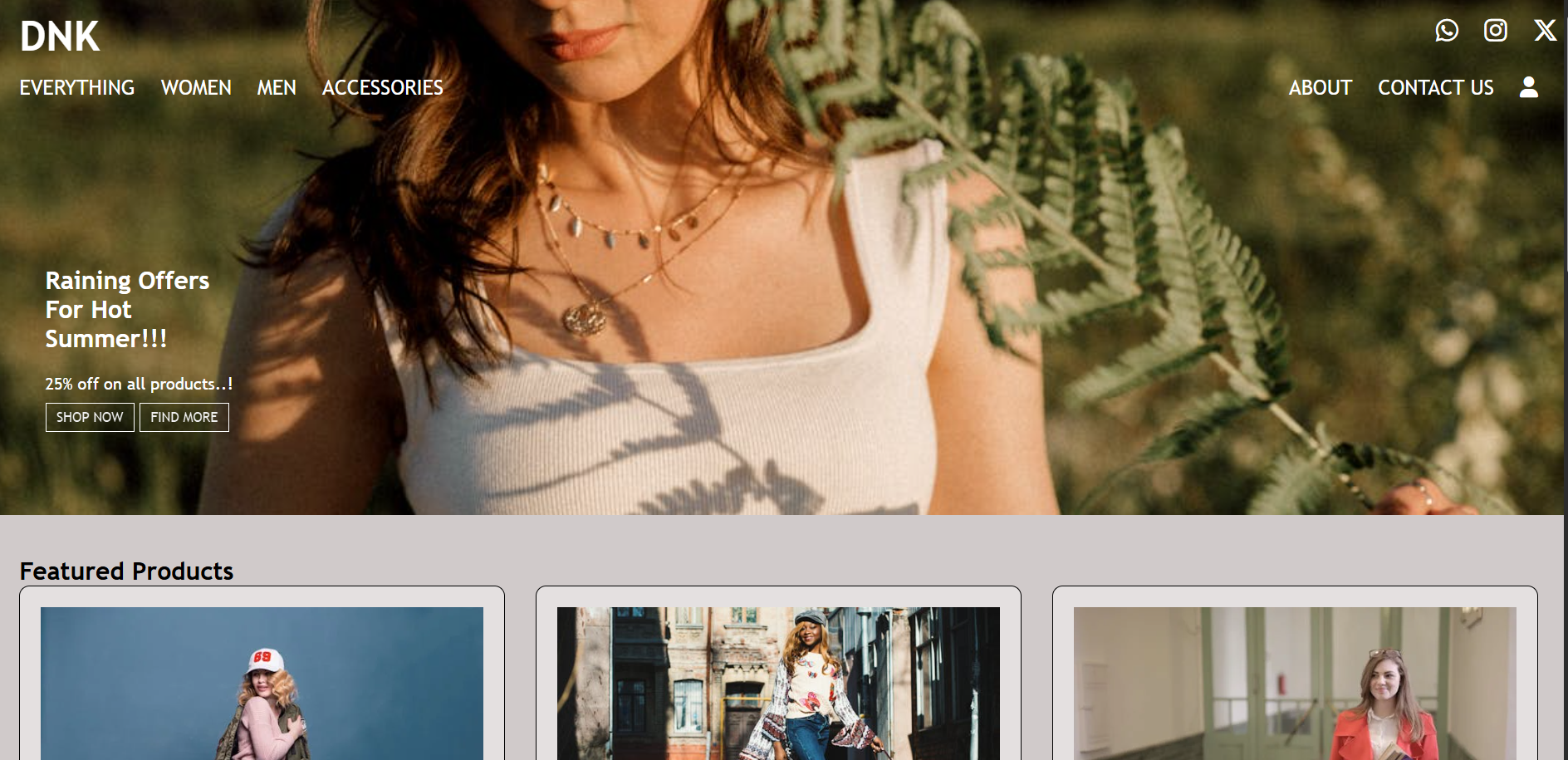 DNK Clothing Website Screenshot