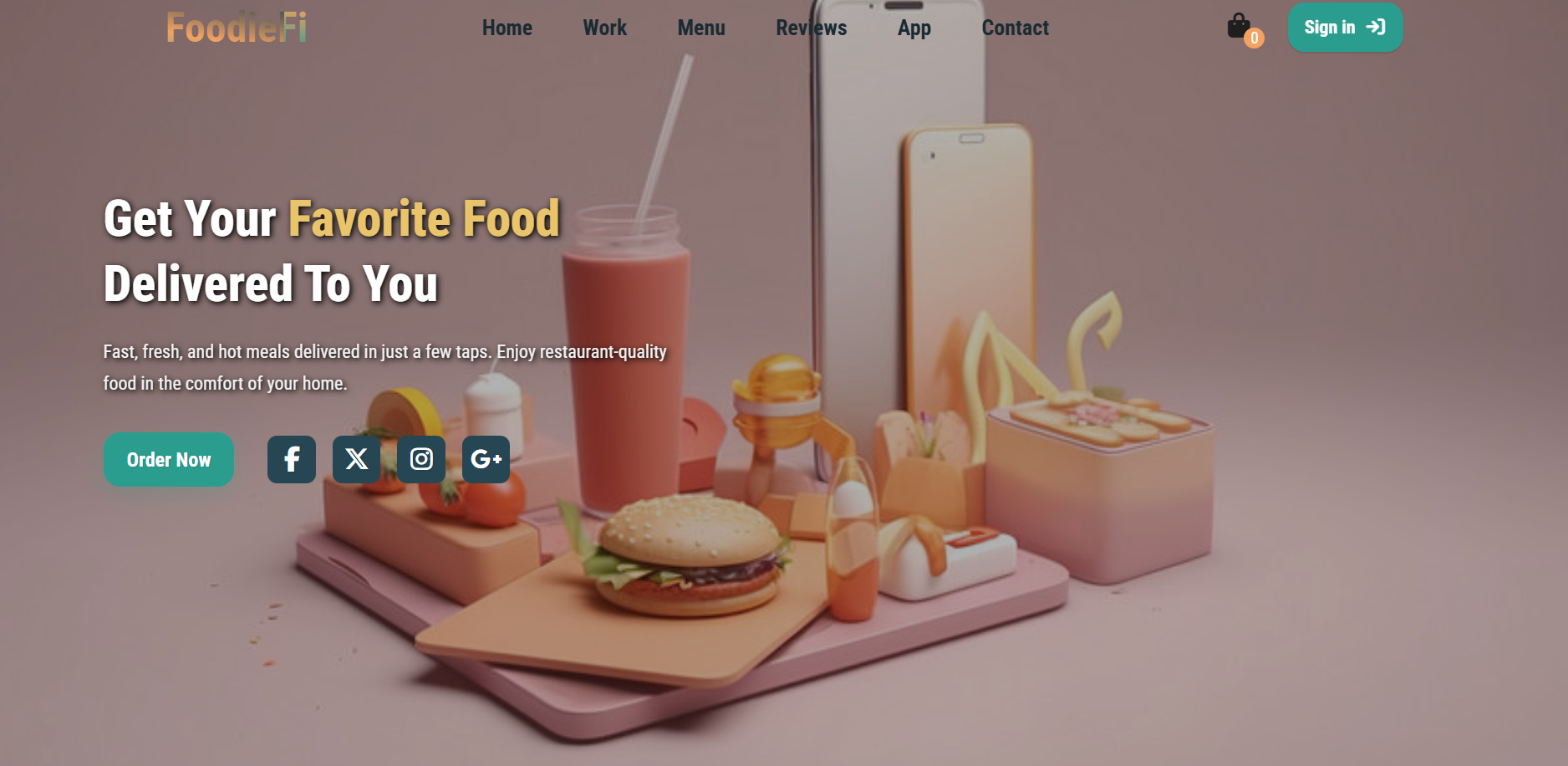 Food Delivery UI Website Screenshot